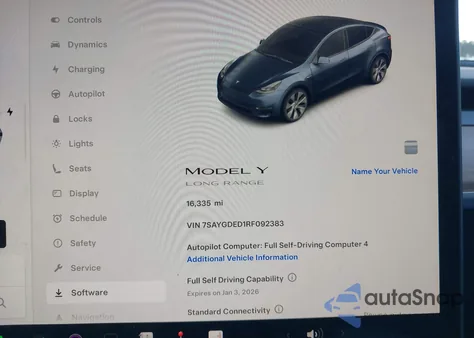 2024 Tesla Model Y Long Range Dual Motor All-Wheel Drive/Rwd from USA, damaged, VIN 7SAYGDED1RF092383